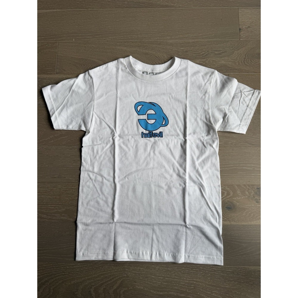 SMALL Half Evil 333 EVILNET EXPLORER TEE Graphic T-Shirt White ❤️✅ SHIPS NOW